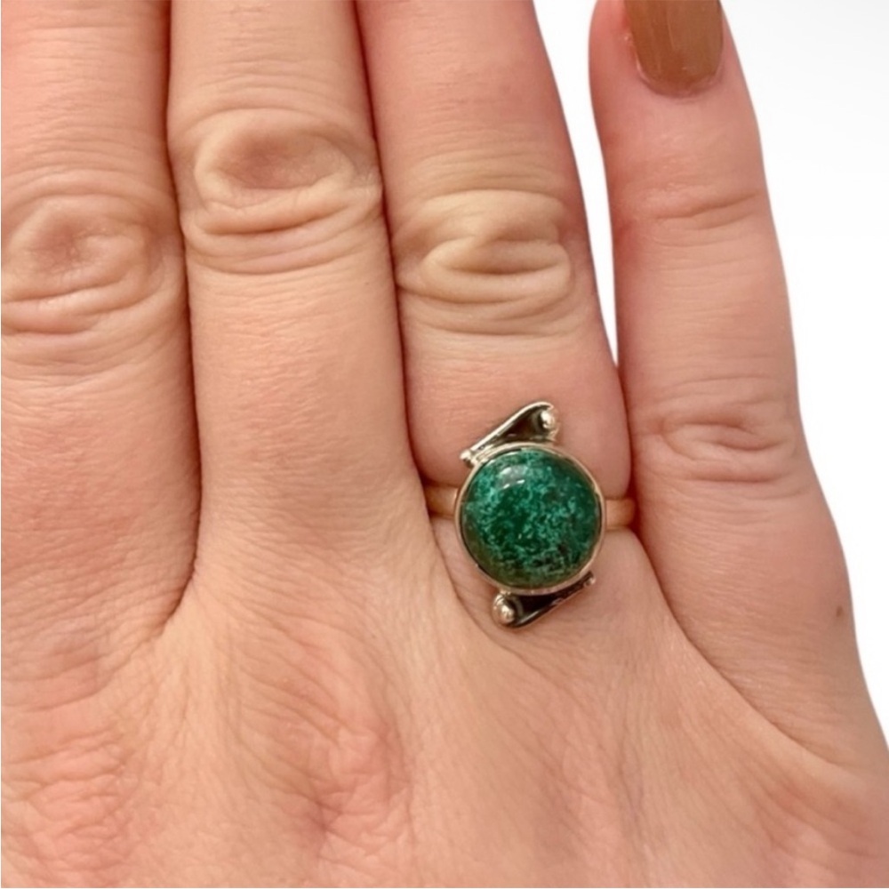 Azurite Sterling Silver Ring 925 Size 7 - Picture 6 of 7